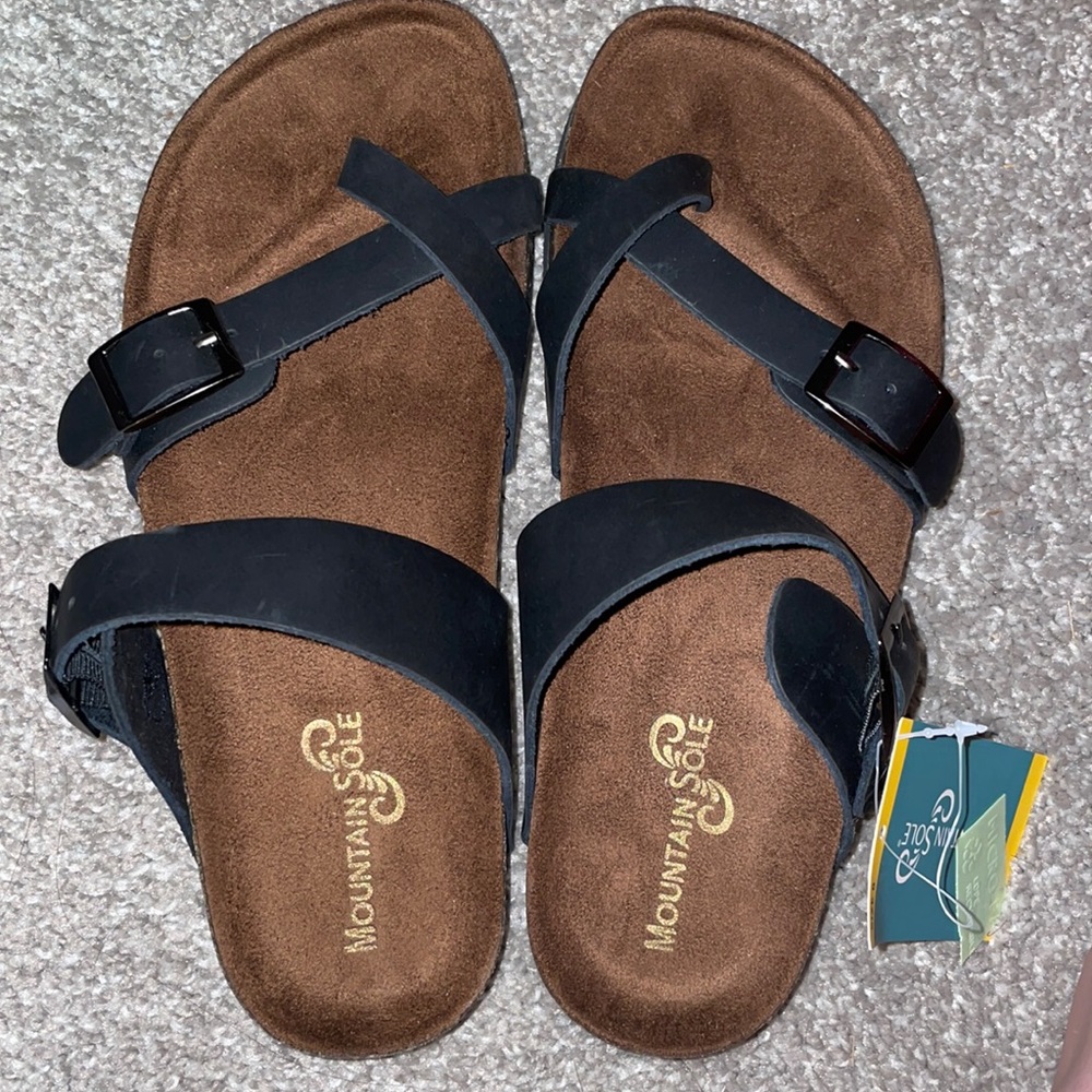 New with tags black Birkenstock style sandal